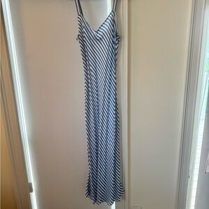 J. Crew Blue and White Striped Maxi Dress